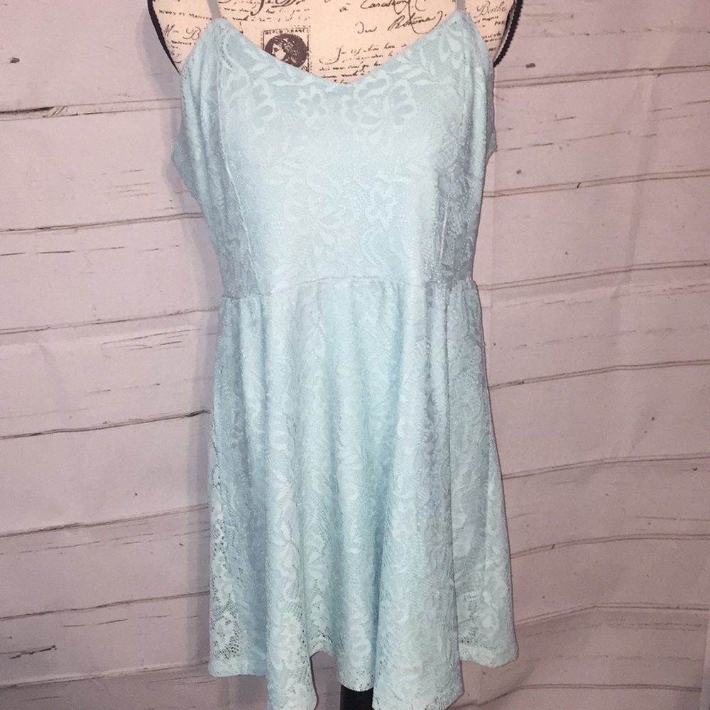 Blue lace dress